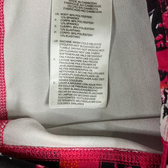 Reebok Capri Leggings Womens Size M Multicolor Abstract Print Stretch Activewear - Picture 7 of 10